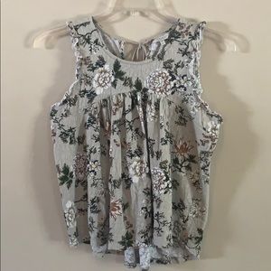 Lucky brand floral tank top medium